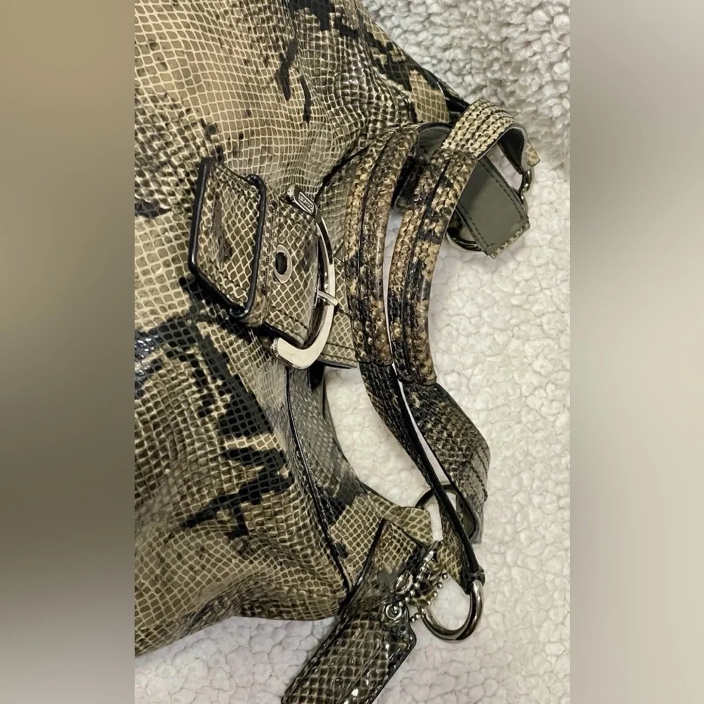 Coach Soho Lynn Faux Python Embossed 3 Compartment Snakeskin Hobo Bag - Picture 5 of 10